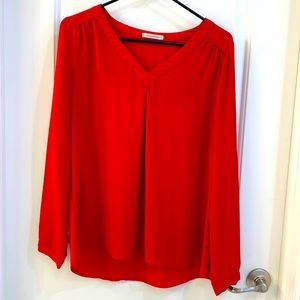 Women’s 41 Hawthorn Pop Over Long Sleeve Blouse in Bright Red size Medium